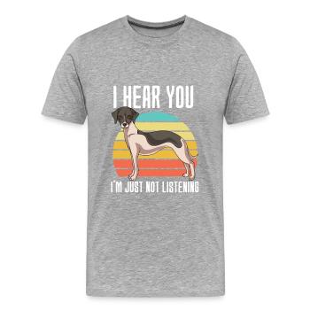 Whippet - Männer Premium Bio T-Shirt - Grau meliert - Vorne - Damien (186cm)