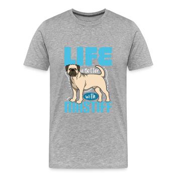 Mâtin - T-shirt bio Premium Homme - gris chiné - Devant - Damien (186cm)