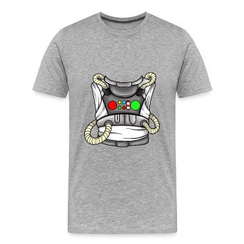 Costume d’astronaute - T-shirt bio Premium Homme - gris chiné - Devant - Damien (186cm)