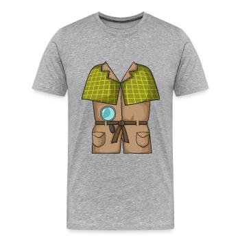 Costume de détective - T-shirt bio Premium Homme - gris chiné - Devant - Damien (186cm)