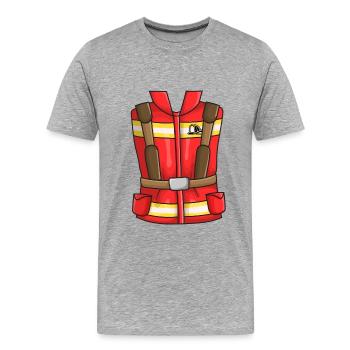 Costume de pompier - T-shirt bio Premium Homme - gris chiné - Devant - Damien (186cm)