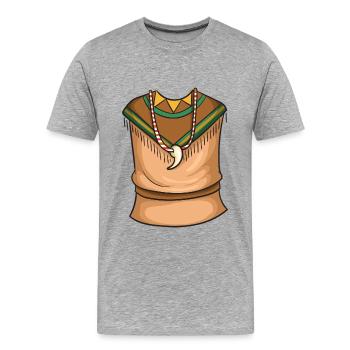 Costume indien - T-shirt bio Premium Homme - gris chiné - Devant - Damien (186cm)