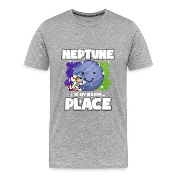 Cadeau Neptune Planet - T-shirt bio Premium Homme - gris chiné - Devant - Damien (186cm)