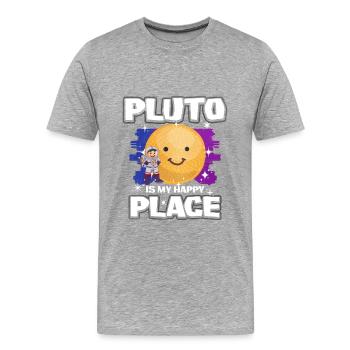 Cadeau de la planète Pluton - T-shirt bio Premium Homme - gris chiné - Devant - Damien (186cm)