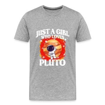Fille Pluton Cadeau - T-shirt bio Premium Homme - gris chiné - Devant - Damien (186cm)