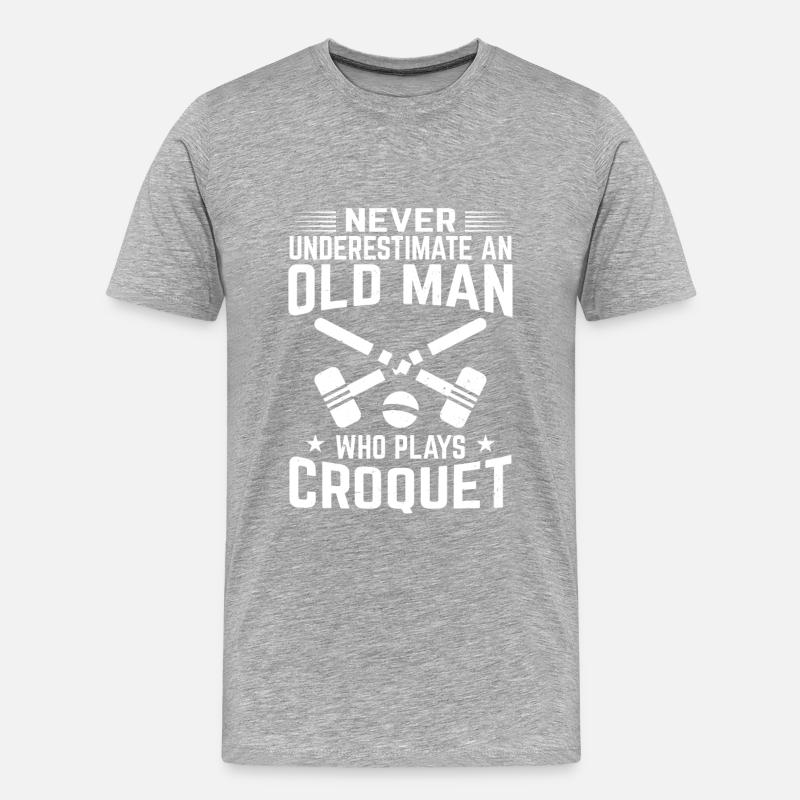 Krocket - Männer Premium Bio T-Shirt - Grau meliert