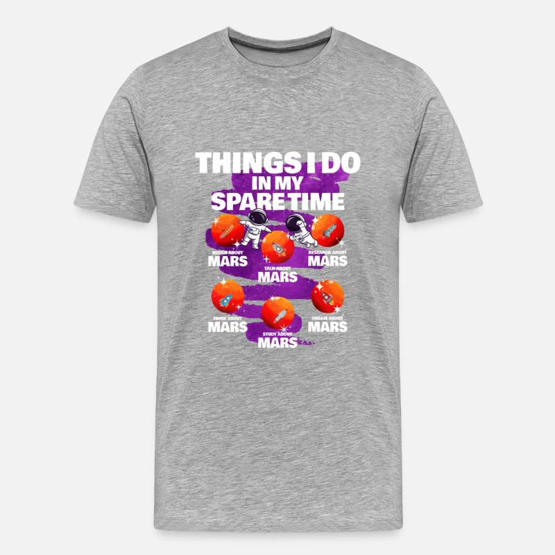 Mars - Männer Premium Bio T-Shirt - Grau meliert