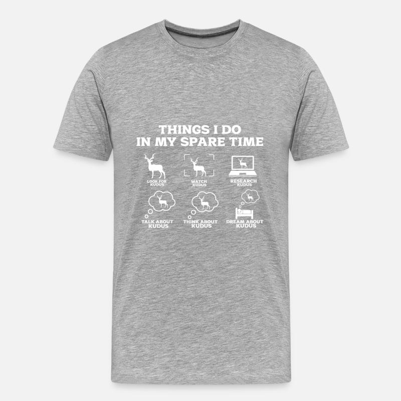 Kudu - Männer Premium Bio T-Shirt - Grau meliert