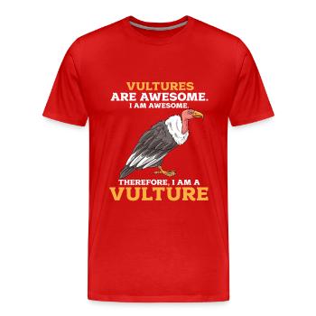 Vulture - Men's Premium Organic T-Shirt - red - Front - Damien (186cm)