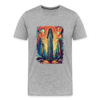 New York - T-shirt bio Premium Homme - gris chiné - Devant - Damien (186cm)