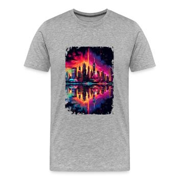 New York - T-shirt bio Premium Homme - gris chiné - Devant - Damien (186cm)