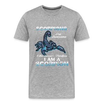 Scorpion - T-shirt bio Premium Homme - gris chiné - Devant - Damien (186cm)
