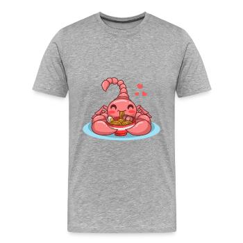 Scorpion - T-shirt bio Premium Homme - gris chiné - Devant - Damien (186cm)
