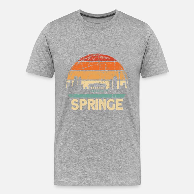 Springe - Männer Premium Bio T-Shirt - Grau meliert