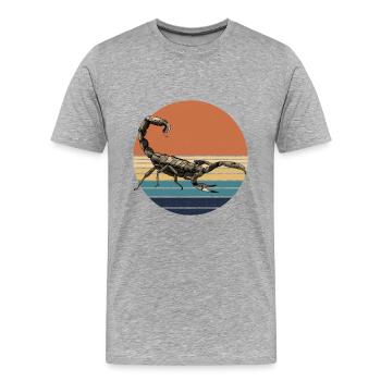 Scorpion - T-shirt bio Premium Homme - gris chiné - Devant - Damien (186cm)