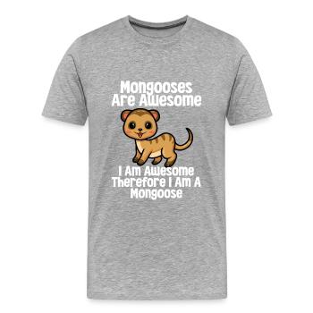 Mangoustes Mangoustes Suricates - T-shirt bio Premium Homme - gris chiné - Devant - Damien (186cm)