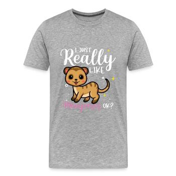 Mangoustes Mangoustes Suricates - T-shirt bio Premium Homme - gris chiné - Devant - Damien (186cm)