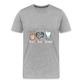 Zahn Zähne Zahnarzt Zahnmedizinische Angestellte - Männer Premium Bio T-Shirt - Grau meliert - Vorne - Damien (186cm)