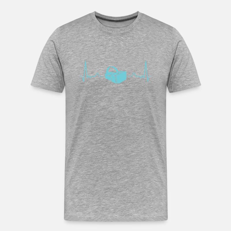 Virtual Reality VR Geschenk - Männer Premium Bio T-Shirt - Grau meliert