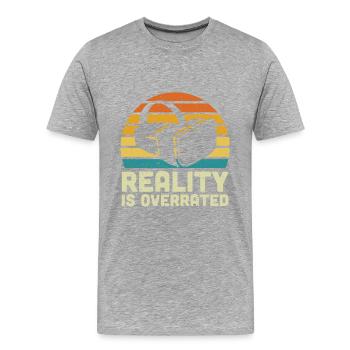 Virtual Reality VR Geschenk - Männer Premium Bio T-Shirt - Grau meliert - Vorne - Damien (186cm)