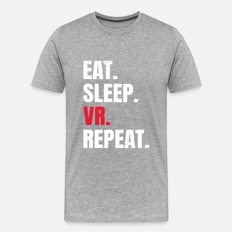 Virtual Reality VR Geschenk - Männer Premium Bio T-Shirt - Grau meliert
