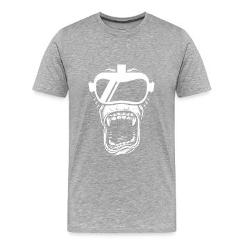 Cadeau VR de réalité virtuelle - T-shirt bio Premium Homme - gris chiné - Devant - Damien (186cm)