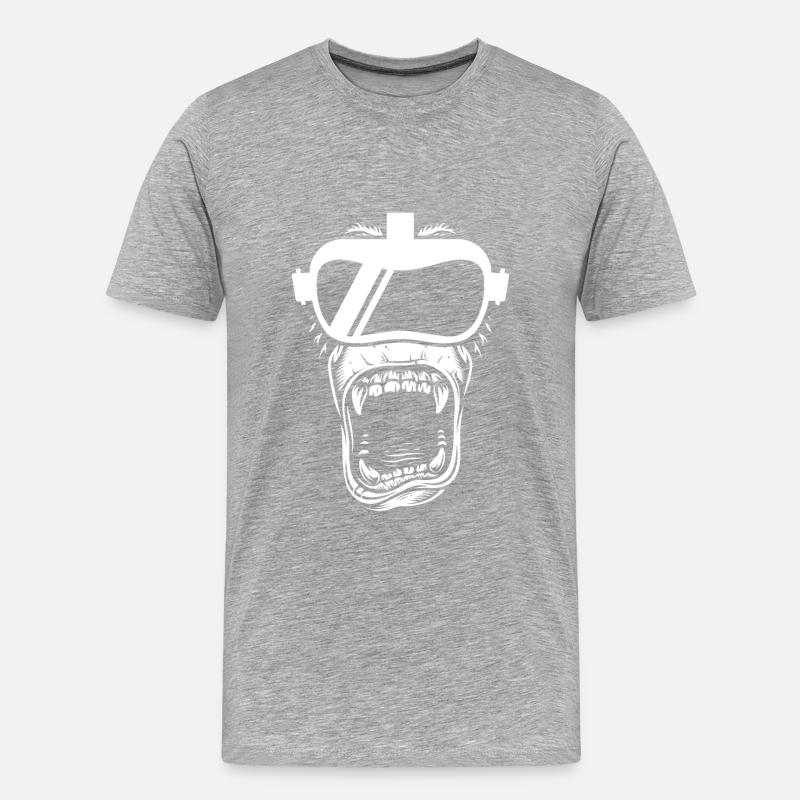 Virtual Reality VR Geschenk - Männer Premium Bio T-Shirt - Grau meliert