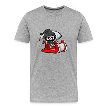 La Faucheuse - T-shirt bio Premium Homme - gris chiné - Devant - Damien (186cm)