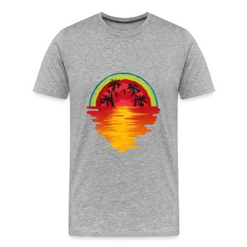 Watermelon - Men's Premium Organic T-Shirt - heather grey - Front - Damien (186cm)