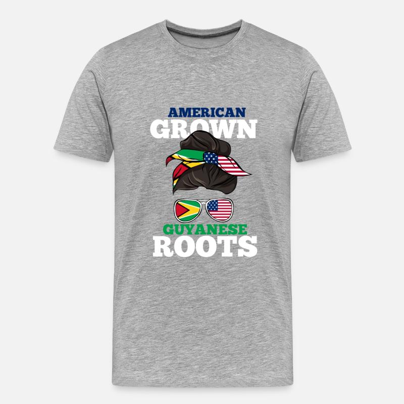 Guyana - Männer Premium Bio T-Shirt - Grau meliert