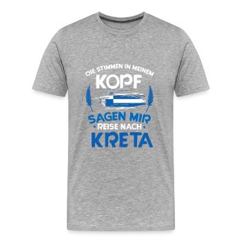 Kreta - Männer Premium Bio T-Shirt - Grau meliert - Vorne - Damien (186cm)