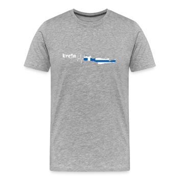 Kreta - Männer Premium Bio T-Shirt - Grau meliert - Vorne - Damien (186cm)