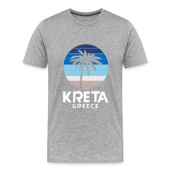 Kreta - Männer Premium Bio T-Shirt - Grau meliert - Vorne - Damien (186cm)