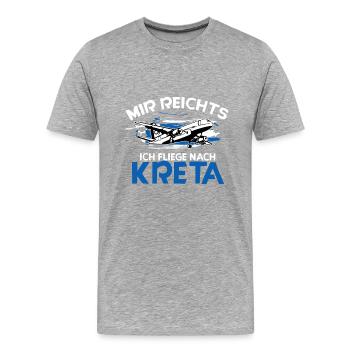 Kreta - Männer Premium Bio T-Shirt - Grau meliert - Vorne - Damien (186cm)