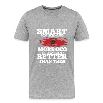 Marokko - Männer Premium Bio T-Shirt - Grau meliert - Vorne - Damien (186cm)