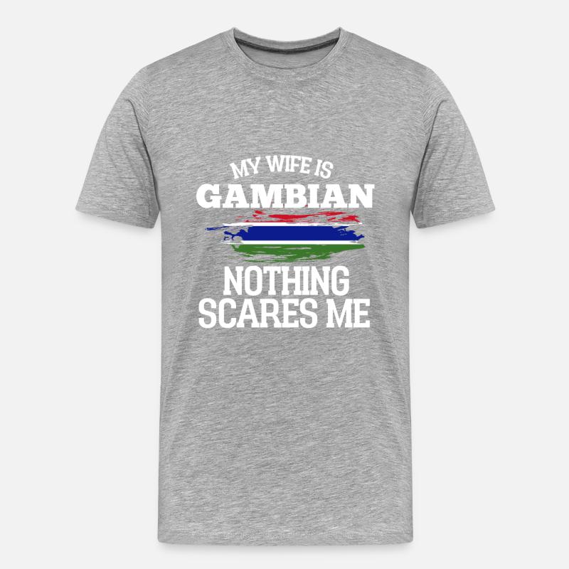 Gambia Ehefrau - Männer Premium Bio T-Shirt - Grau meliert