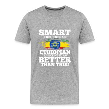 Ethiopia - Men's Premium Organic T-Shirt - heather grey - Front - Damien (186cm)