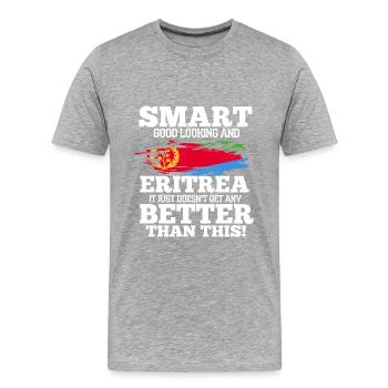 Eritrea - Männer Premium Bio T-Shirt - Grau meliert - Vorne - Damien (186cm)