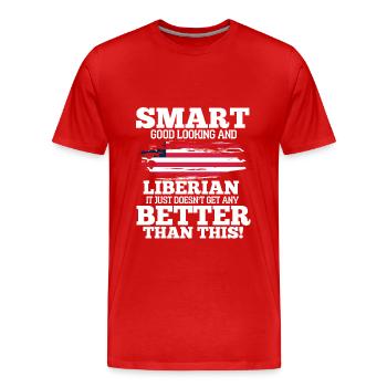 Liberia - Männer Premium Bio T-Shirt - Rot - Vorne - Damien (186cm)