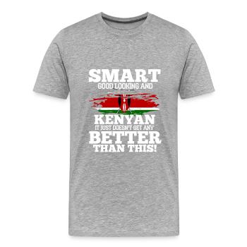 Kenya - T-shirt bio Premium Homme - gris chiné - Devant - Damien (186cm)