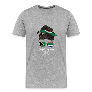 Afrique du Sud - T-shirt bio Premium Homme - gris chiné - Devant - Damien (186cm)