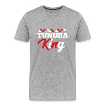Tunisie - T-shirt bio Premium Homme - gris chiné - Devant - Damien (186cm)