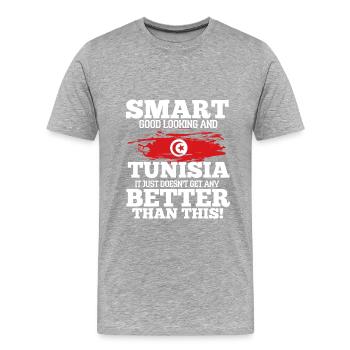 Tunisie - T-shirt bio Premium Homme - gris chiné - Devant - Damien (186cm)