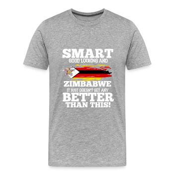 Zimbabwe - T-shirt bio Premium Homme - gris chiné - Devant - Damien (186cm)