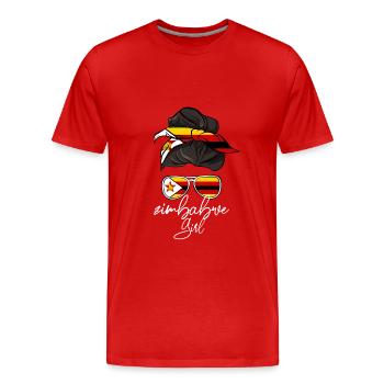 Zimbabwe - Men's Premium Organic T-Shirt - red - Front - Damien (186cm)