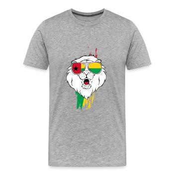Guinée-Bissau - T-shirt bio Premium Homme - gris chiné - Devant - Damien (186cm)