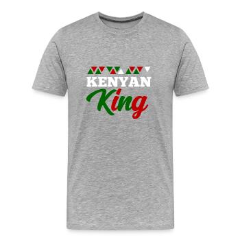 Kenya - T-shirt bio Premium Homme - gris chiné - Devant - Damien (186cm)