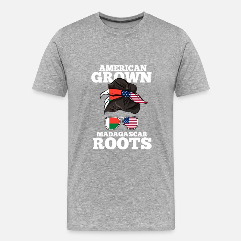 Madagaskar - Männer Premium Bio T-Shirt - Grau meliert