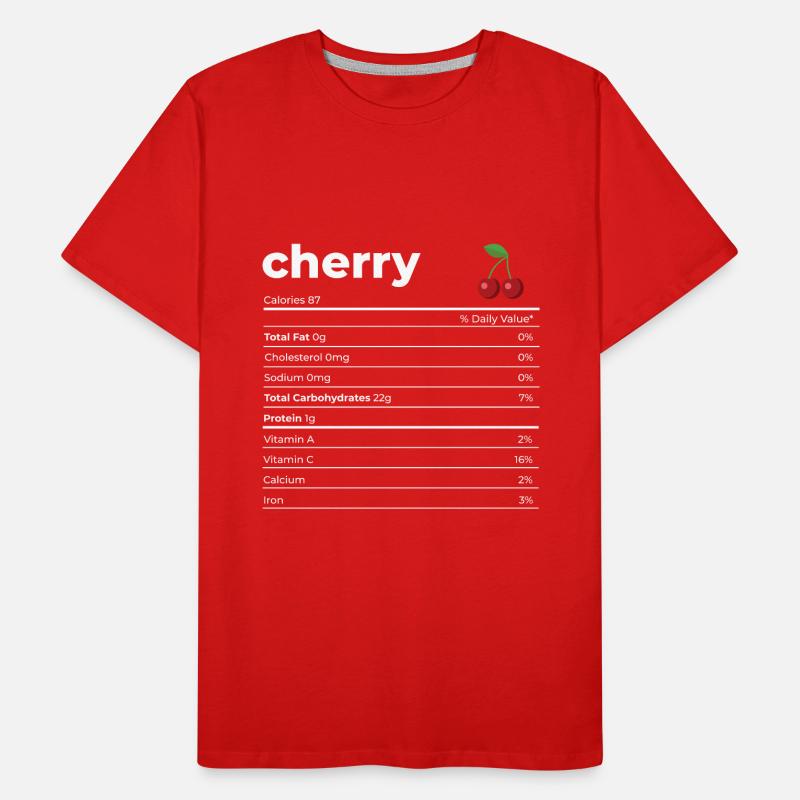 Nutrion Feiten Cherry Mannen premium biologisch T-shirt