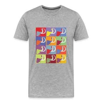 Mammouth - T-shirt bio Premium Homme - gris chiné - Devant - Damien (186cm)